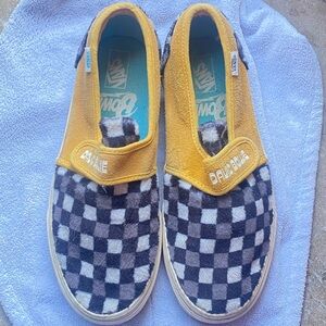 Womens 2019 VansXbowie checkered slip on vans ; The david bowie archive